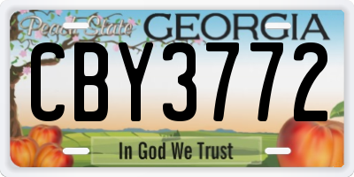 GA license plate CBY3772