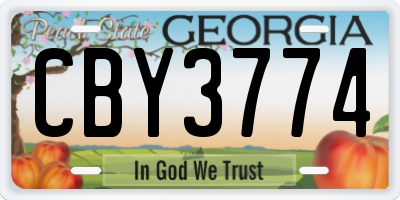 GA license plate CBY3774