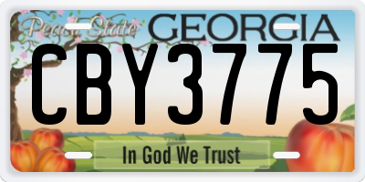 GA license plate CBY3775