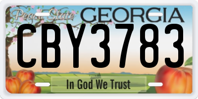 GA license plate CBY3783