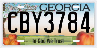 GA license plate CBY3784