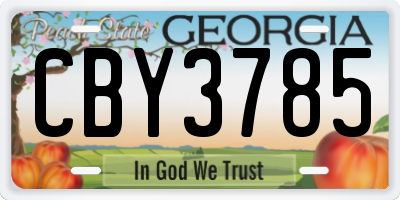 GA license plate CBY3785