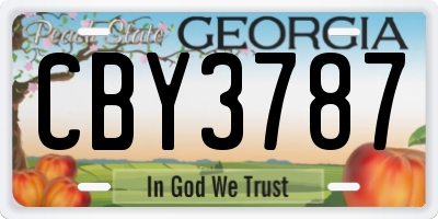 GA license plate CBY3787