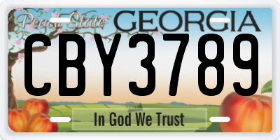 GA license plate CBY3789