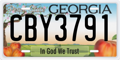 GA license plate CBY3791