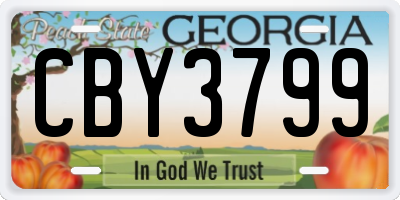 GA license plate CBY3799