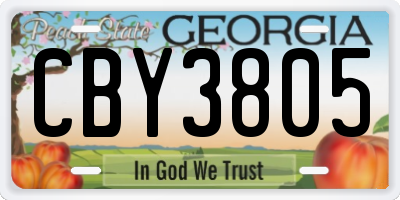 GA license plate CBY3805
