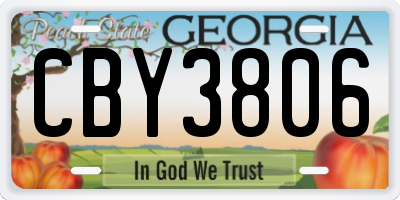 GA license plate CBY3806