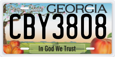 GA license plate CBY3808