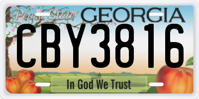 GA license plate CBY3816