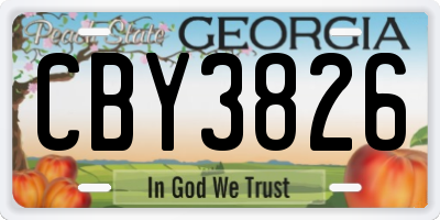 GA license plate CBY3826
