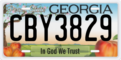 GA license plate CBY3829