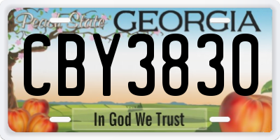 GA license plate CBY3830