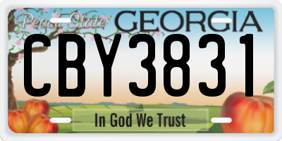 GA license plate CBY3831