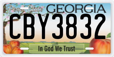 GA license plate CBY3832