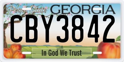 GA license plate CBY3842