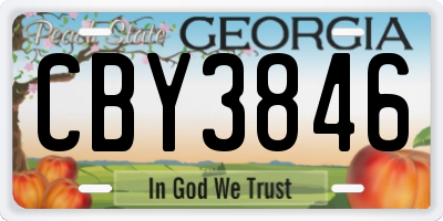 GA license plate CBY3846
