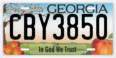 GA license plate CBY3850