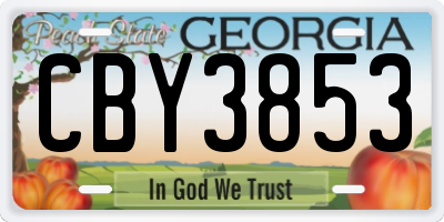 GA license plate CBY3853