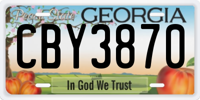 GA license plate CBY3870
