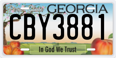 GA license plate CBY3881