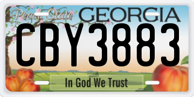 GA license plate CBY3883