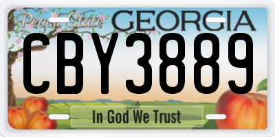 GA license plate CBY3889