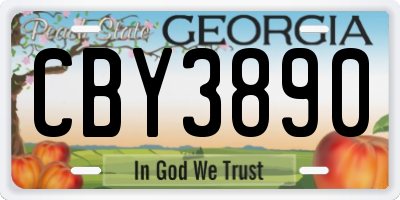 GA license plate CBY3890