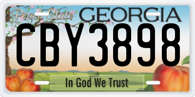 GA license plate CBY3898