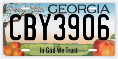 GA license plate CBY3906