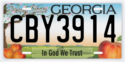 GA license plate CBY3914