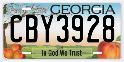 GA license plate CBY3928