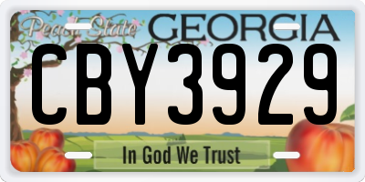 GA license plate CBY3929