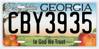 GA license plate CBY3935
