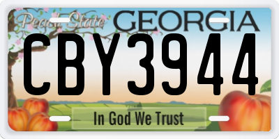 GA license plate CBY3944