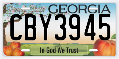 GA license plate CBY3945