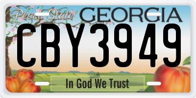 GA license plate CBY3949