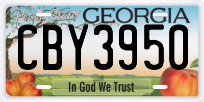 GA license plate CBY3950