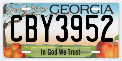 GA license plate CBY3952