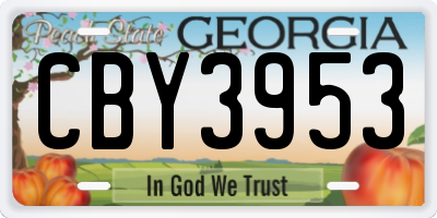 GA license plate CBY3953