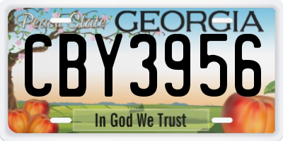 GA license plate CBY3956