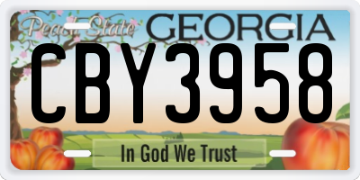 GA license plate CBY3958