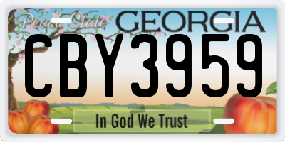 GA license plate CBY3959