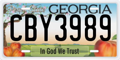 GA license plate CBY3989