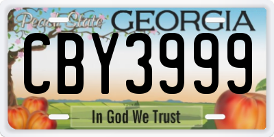 GA license plate CBY3999