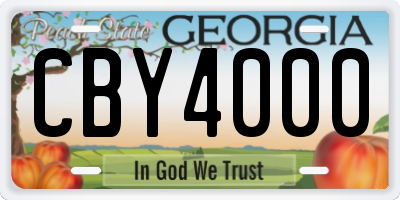 GA license plate CBY4000
