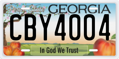 GA license plate CBY4004