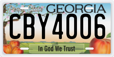 GA license plate CBY4006