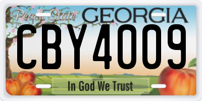 GA license plate CBY4009