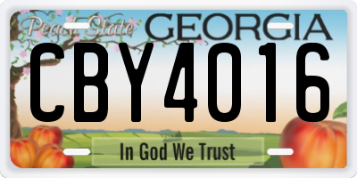 GA license plate CBY4016